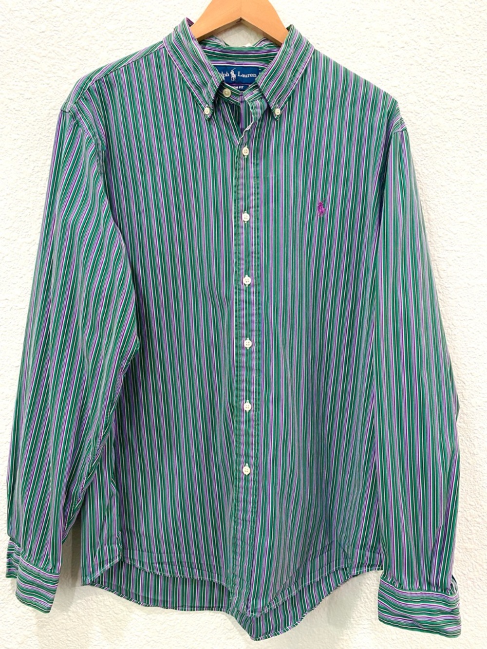 Ralph Lauren Button Down Long Sleeve Shirt Men’s Size XL Striped Preppy Casual
